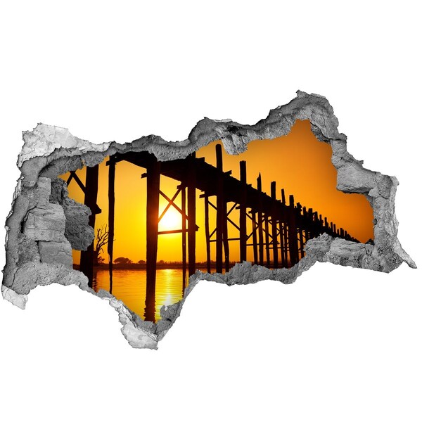 Decorazione da parete buco nel muro Tramonto sul molo