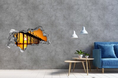 Decorazione da parete buco nel muro Tramonto sul molo