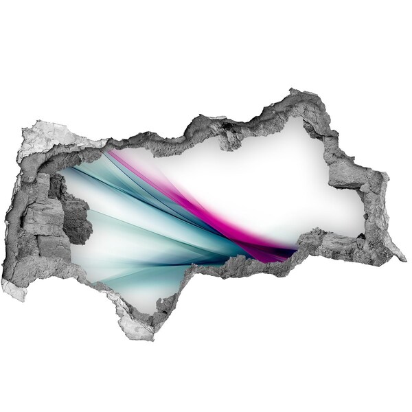 Adesivo con vista dietro il muro Onde colorate nel muro