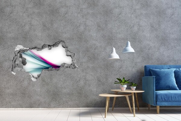 Adesivo con vista dietro il muro Onde colorate nel muro