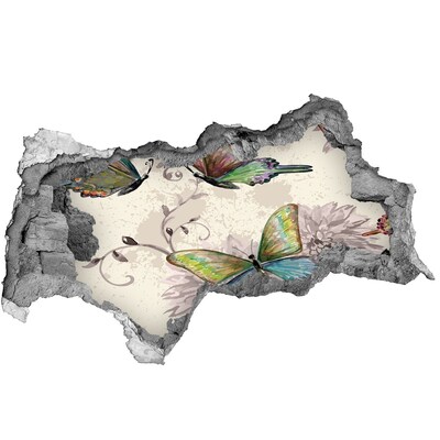 Decorazione da parete buco nel muro Farfalle in un muro in rovina