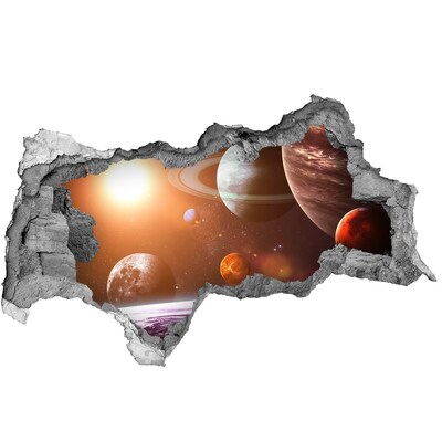 Adesivo con vista dietro il muro Avventura spaziale