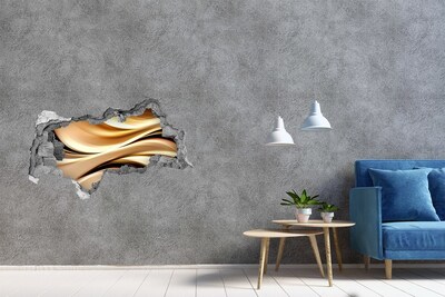 Sticker effetto rottura muro Onde dorate nel muro