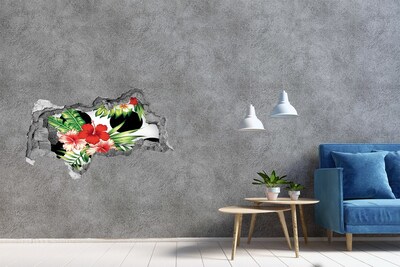 Decorazione da parete buco nel muro Paradiso tropicale con fiori
