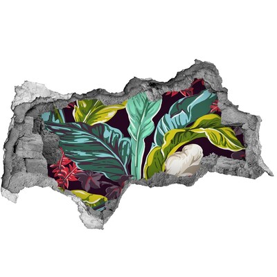 Sticker effetto rottura muro Giardino tropicale nascosto nel muro