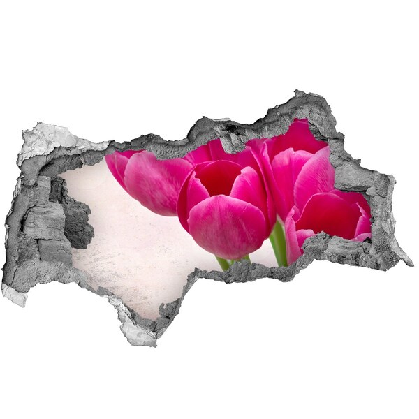 Decorazione da parete buco nel muro Fiori di colore rosa