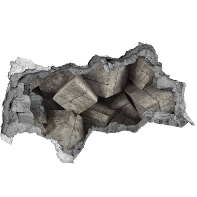 Decorazione da parete buco nel muro Un muro danneggiato che si affaccia su uno spazio in cemento