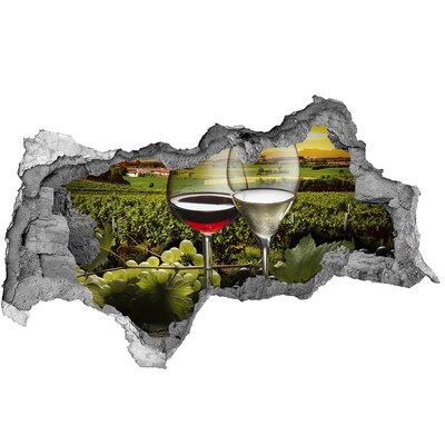 Adesivo con vista dietro il muro Il vino nel vigneto