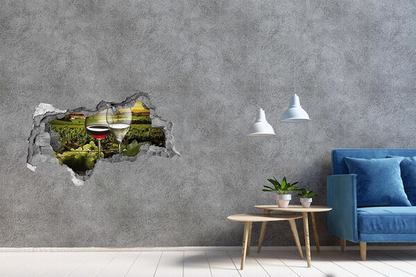 Adesivo con vista dietro il muro Il vino nel vigneto