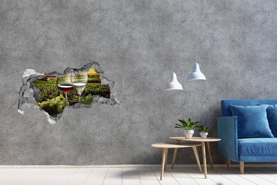 Adesivo con vista dietro il muro Il vino nel vigneto
