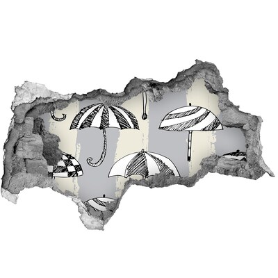 Sticker effetto rottura muro Affascinanti ombrelloni sulla spiaggia