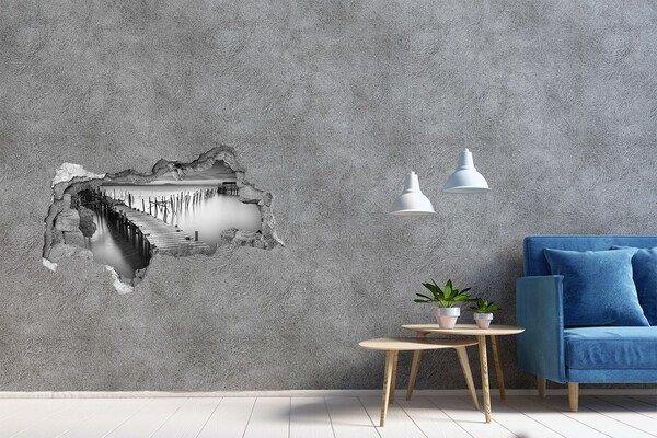 Decorazione da parete buco nel muro Molo in un ambiente nebbioso