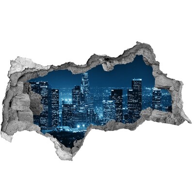 Adesivo con vista dietro il muro Vista notturna di Los Angeles