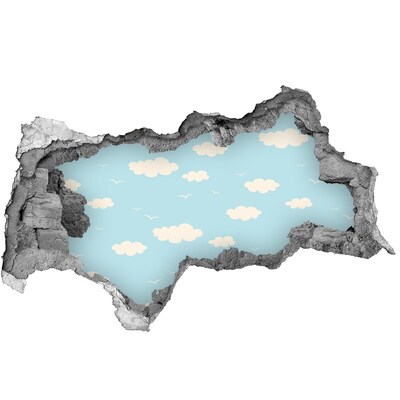 Sticker effetto rottura muro Cielo azzurro con nuvole