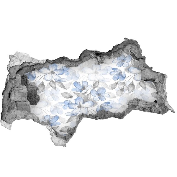 Decorazione da parete buco nel muro Motivo floreale attraverso un foro nel muro