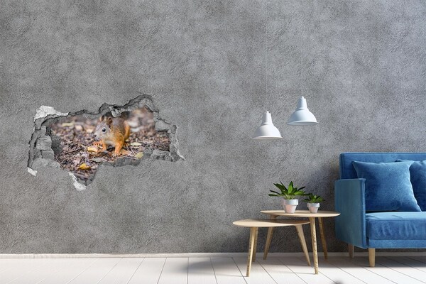 Decorazione da parete buco nel muro Scoiattolo nella foresta