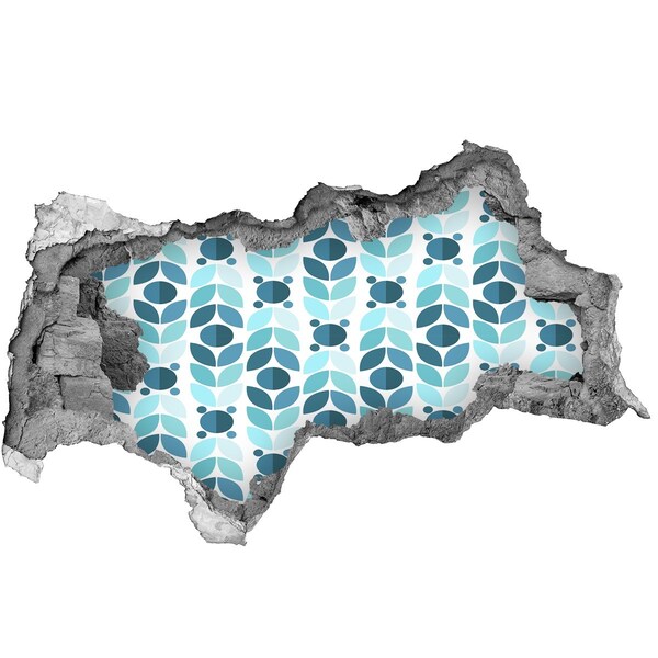 Sticker effetto rottura muro Motivo floreale nel buco nel muro