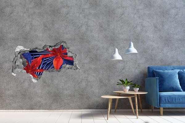 Decorazione da parete buco nel muro Un'esplosione floreale di colore
