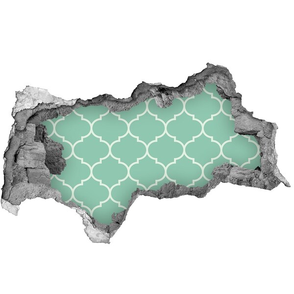 Sticker effetto rottura muro Mosaico verde sullo sfondo di un muro danneggiato.