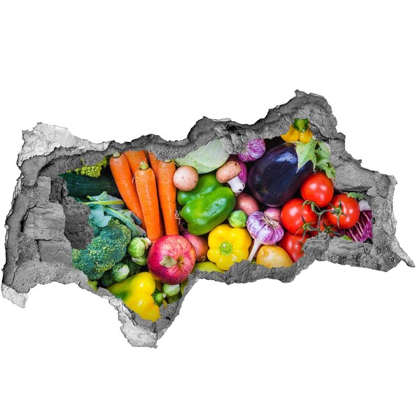 Decorazione da parete buco nel muro Verdure e frutta colorate in un buco nel muro