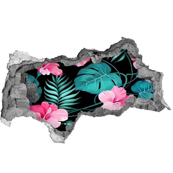 Adesivo con vista dietro il muro Giardino tropicale nascosto nel muro