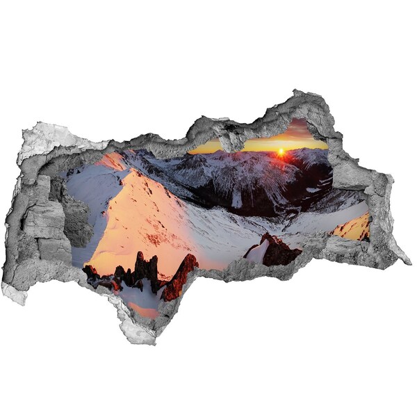 Decorazione da parete buco nel muro Tramonto in montagna