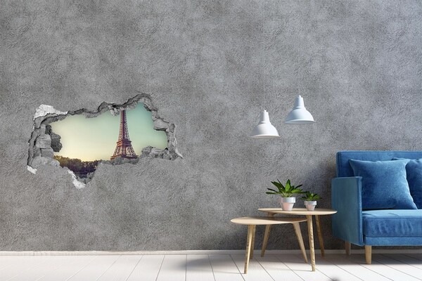 Decorazione da parete buco nel muro La Torre Eiffel al tramonto