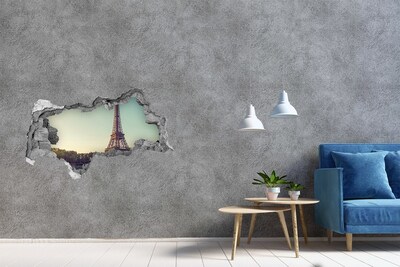 Decorazione da parete buco nel muro La Torre Eiffel al tramonto
