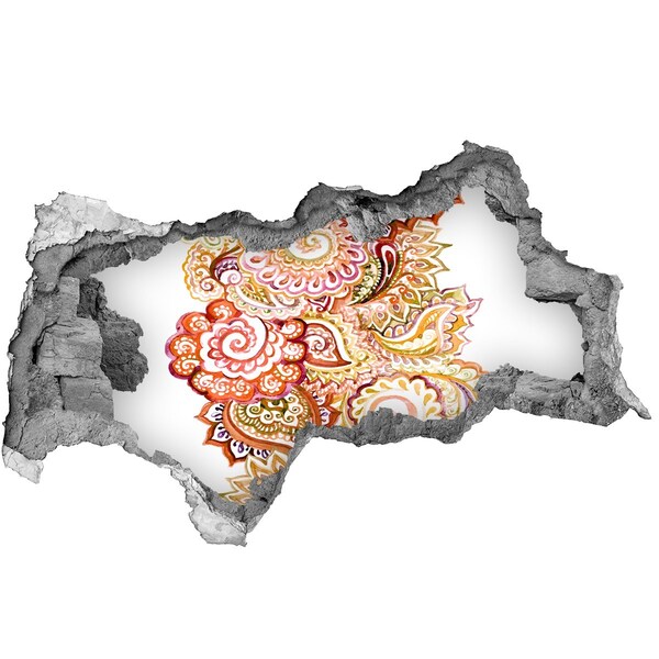 Adesivo con vista dietro il muro Motivi colorati su uno sfondo di cemento