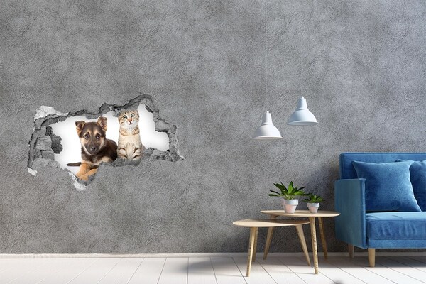 Sticker effetto rottura muro Amici del cortile