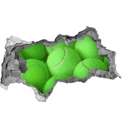 Decorazione da parete buco nel muro Palline da tennis verdi dietro il muro