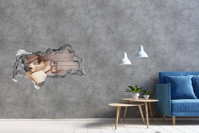 Adesivo con vista dietro il muro Un angolo accogliente con una lanterna