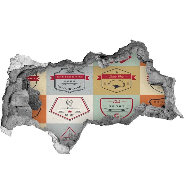 Decorazione da parete buco nel muro Skatepark in città