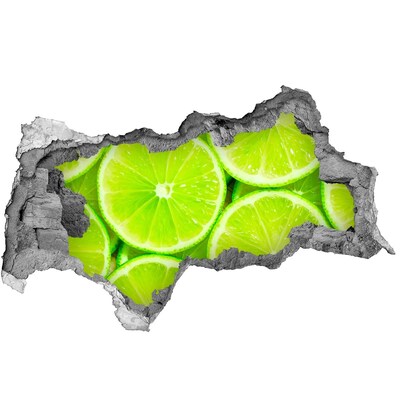 Sticker effetto rottura muro Lime succosi in un buco nel muro
