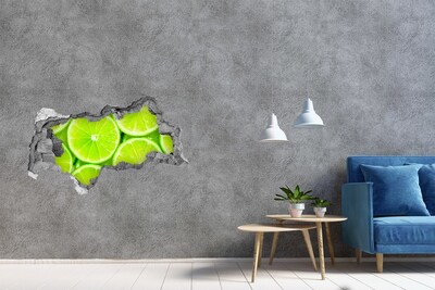 Sticker effetto rottura muro Lime succosi in un buco nel muro
