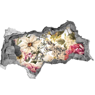 Adesivo con vista dietro il muro Giardino fiorito dietro il muro