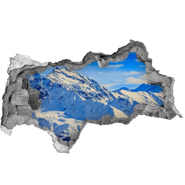 Sticker effetto rottura muro Paesaggio montano invernale