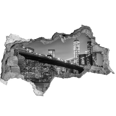 Adesivo con vista dietro il muro Ponte di New York