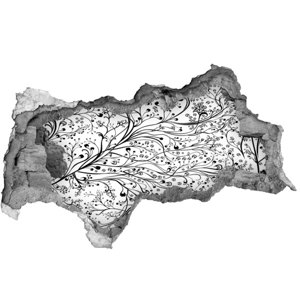 Decorazione da parete buco nel muro Motivo floreale sulla parete