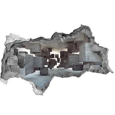 Adesivo con vista dietro il muro Uno spazio trasparente in stile surreale