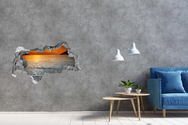 Decorazione da parete buco nel muro Tramonto sul mare