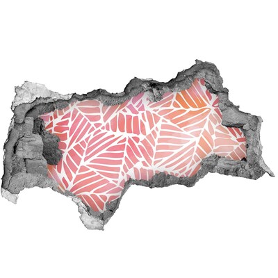 Sticker effetto rottura muro Motivo a foglie tropicali