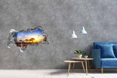 Decorazione da parete buco nel muro Tramonto ai tropici