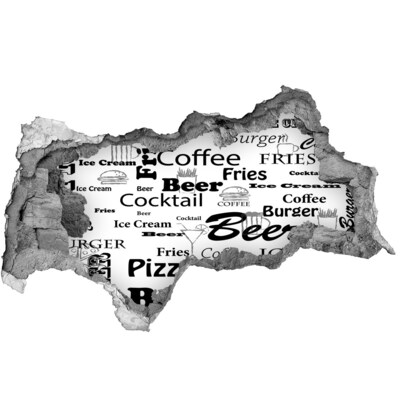 Sticker effetto rottura muro Caos culinario