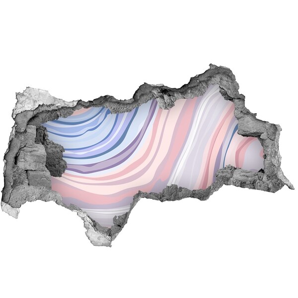 Adesivo con vista dietro il muro Un buco colorato nel muro