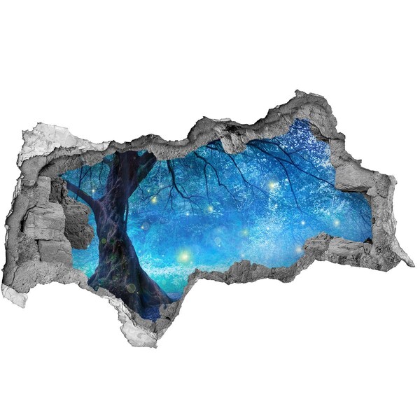 Decorazione da parete buco nel muro Foresta incantata al chiaro di luna