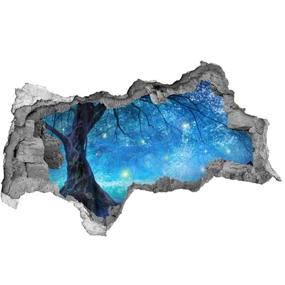 Decorazione da parete buco nel muro Foresta incantata al chiaro di luna