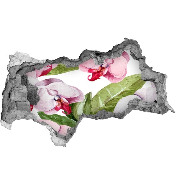 Sticker effetto rottura muro Un paradiso floreale dietro le mura