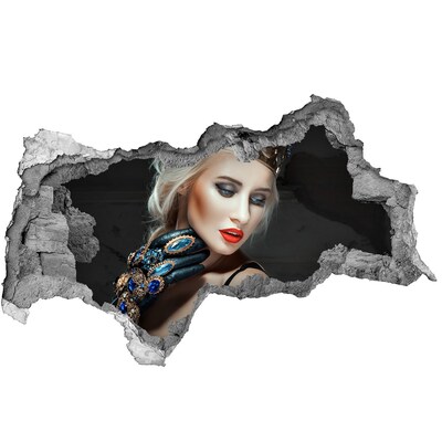 Adesivo con vista dietro il muro Principessa tra le rocce