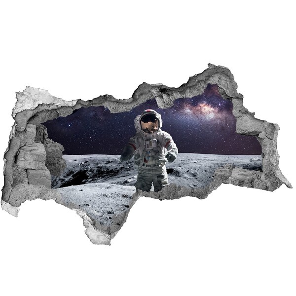 Sticker effetto rottura muro Astronauta sulla Luna